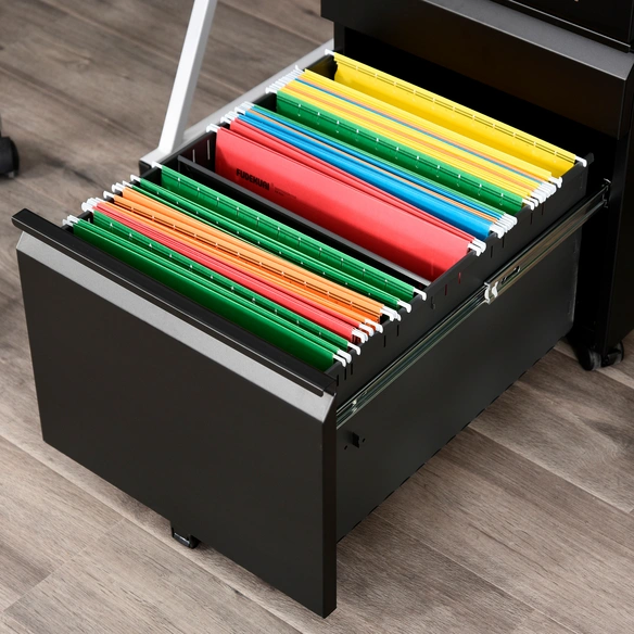Rollcontainer, 3 Schubladen, LxBxH: 48x39x60 cm, schwarz