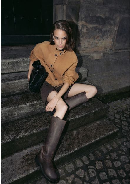 Bruine hoge leren laarzen