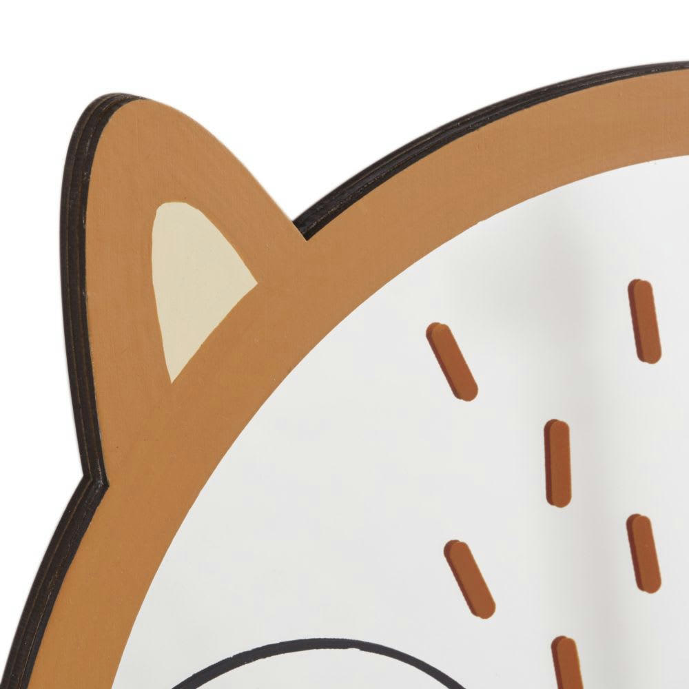 FOXY - Miroir rond renard beige et orange D24