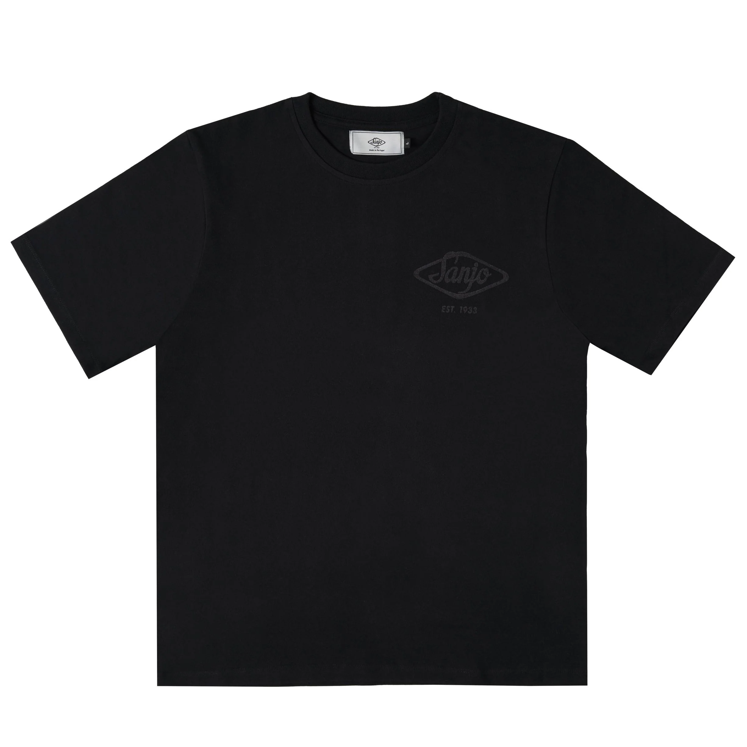 Sanjo Flocked Logo T-shirt // All Black