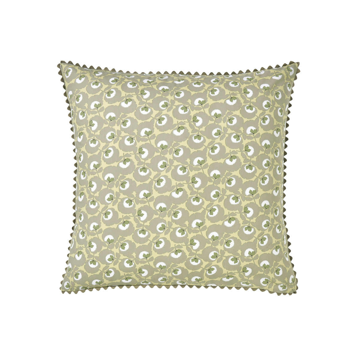 TRESOR - Taie d'oreiller imprimée en percale de coton vert 65x65