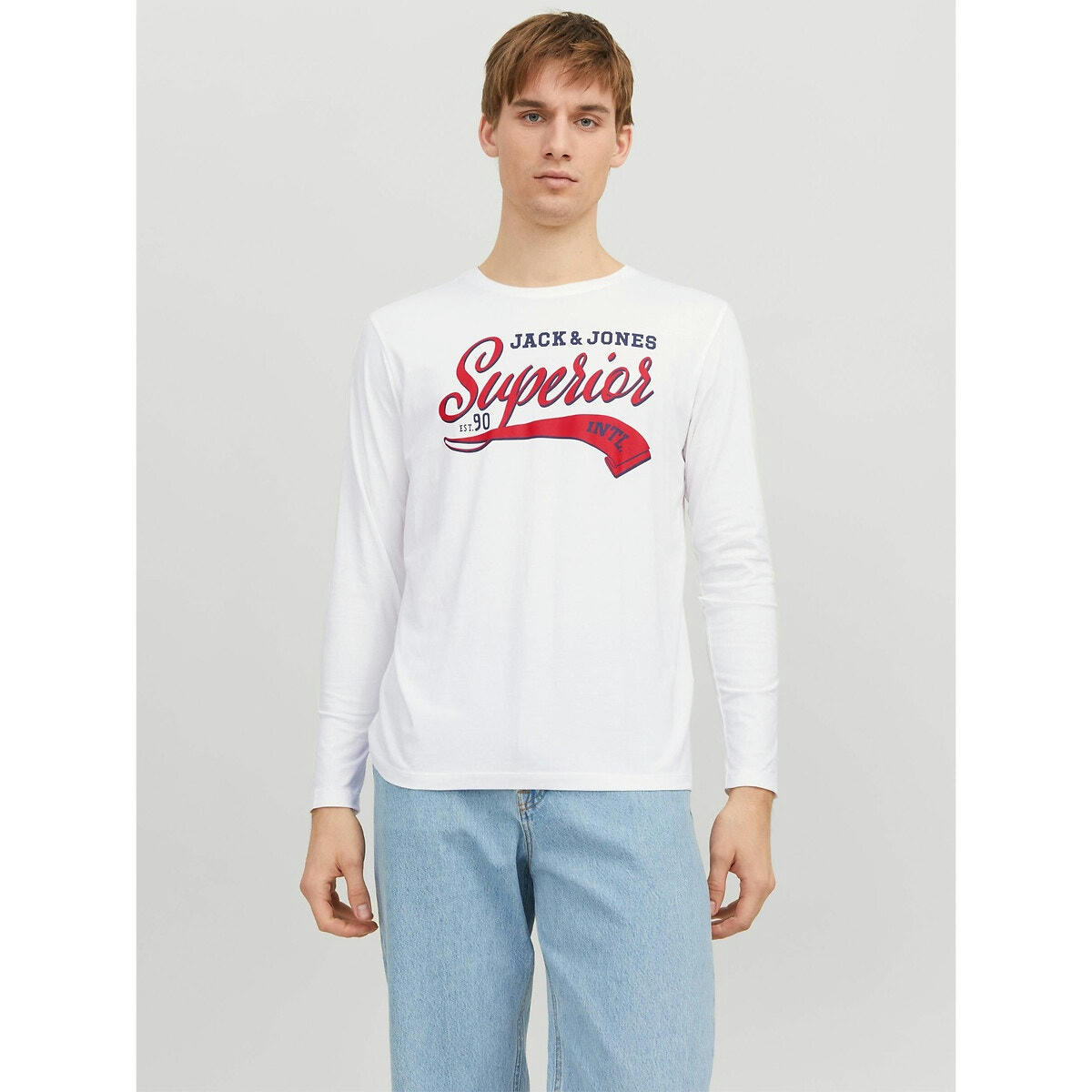 T-shirt manches longues col rond Jjelogo