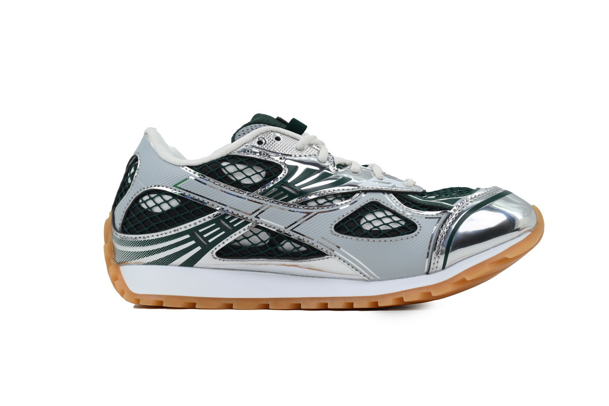 BOTTEGA VENETA Orbit Sneakers Dark Green Silver
