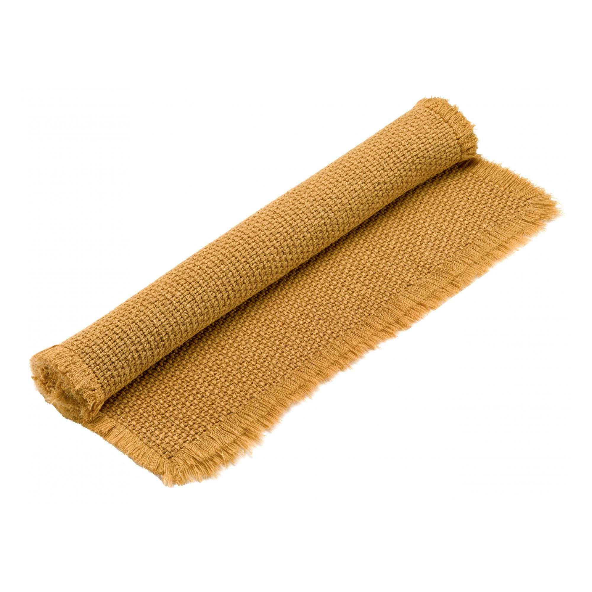 ELLY - Tapis de bain uni  en coton bronze 54 x 110