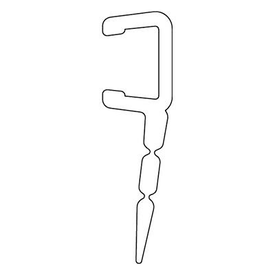 Joint d'étanchéité vertical de douche, 200 cm, transparent pour verre 6 mm