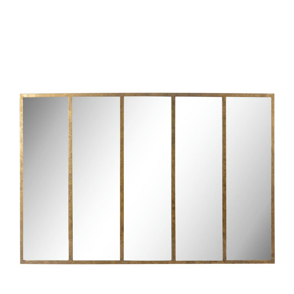 LOOS - Miroir verrière en métal 137x90 cm or