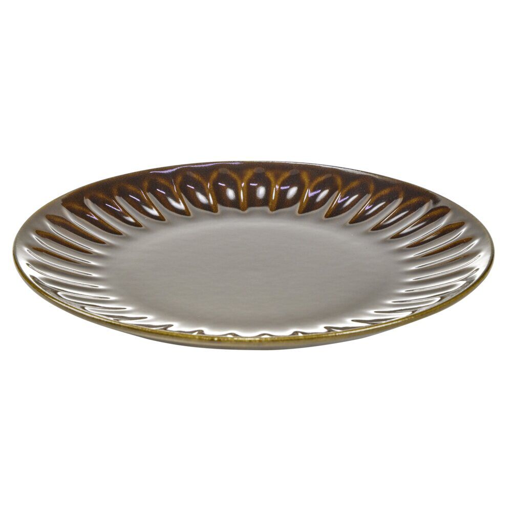 Assiette plate ronde Badem faïence marron foncé Ø27cm