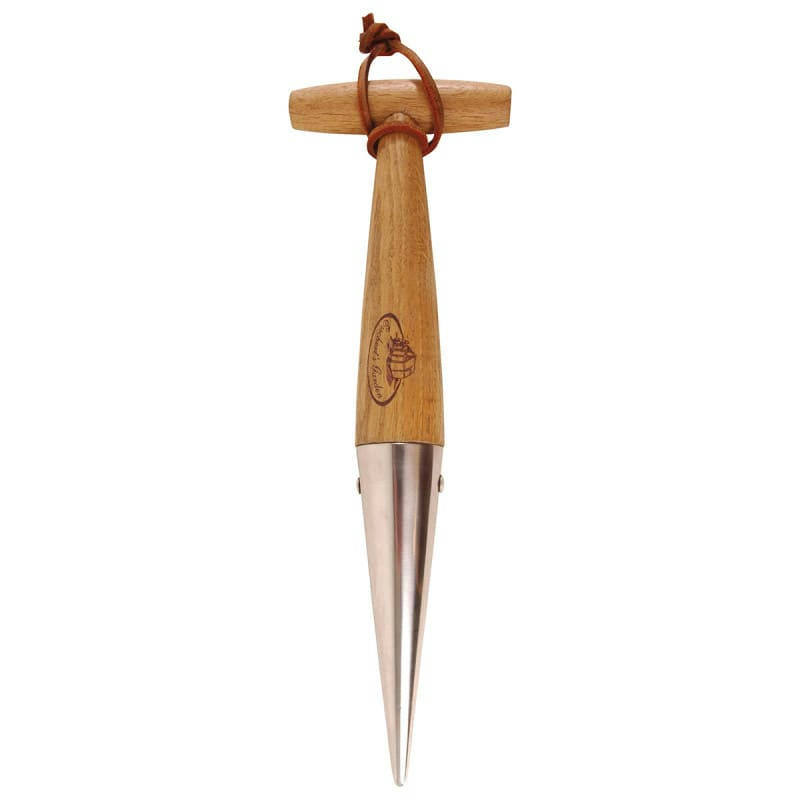 - Plantoir de jardinier en acier et bois