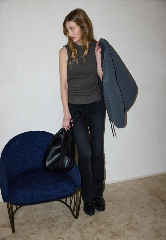 Glitzerndes Strick-Look Top