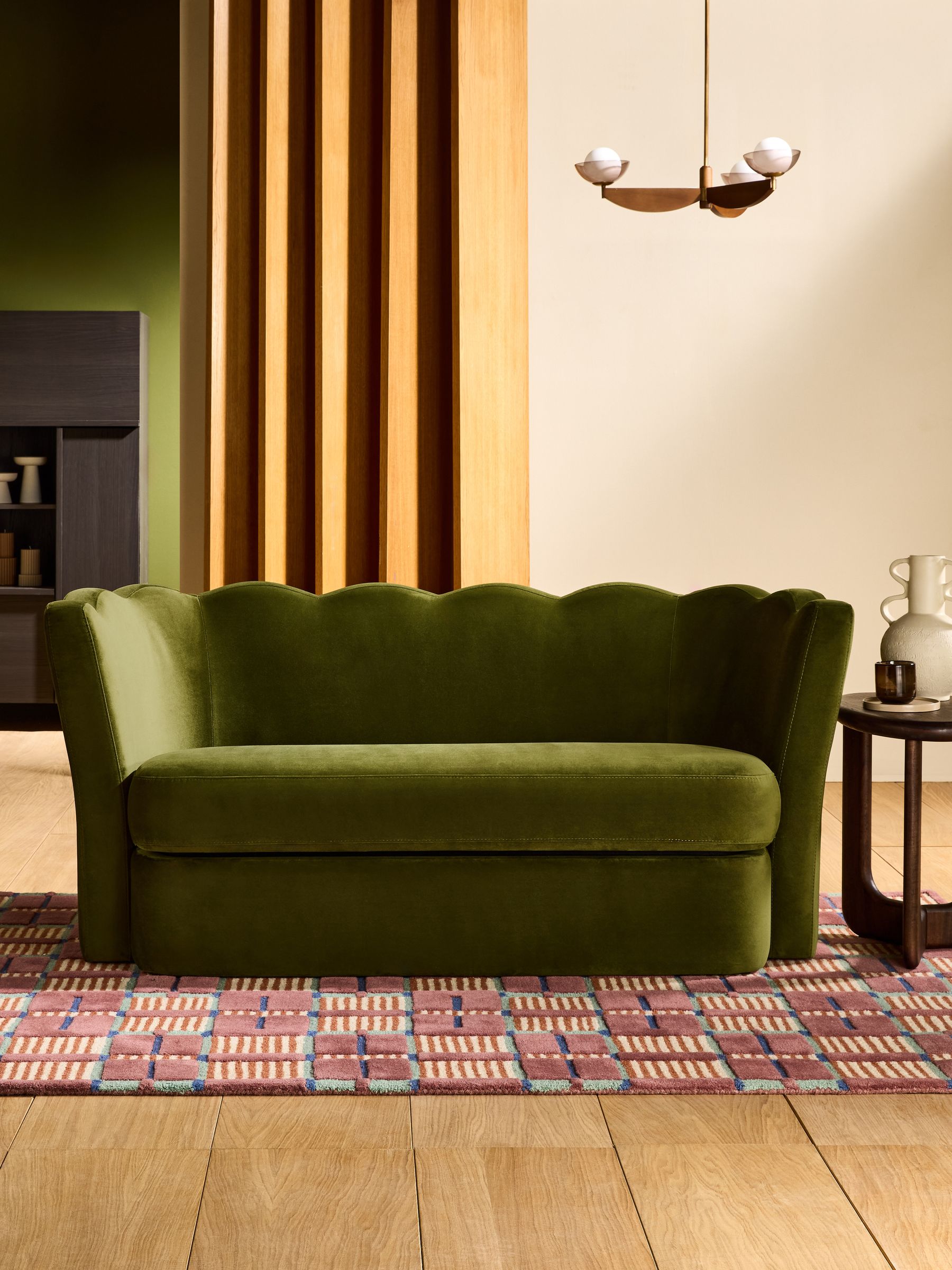 Maya 2 Seater Sofa in Pistachio Green Velvet