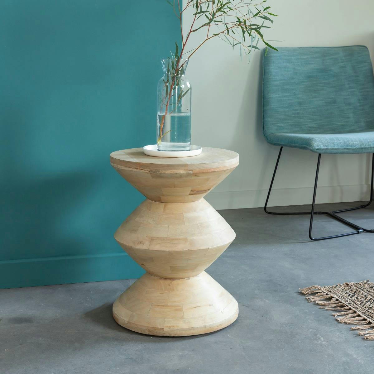 HORACE - Table basse en bois kaki 35 cm