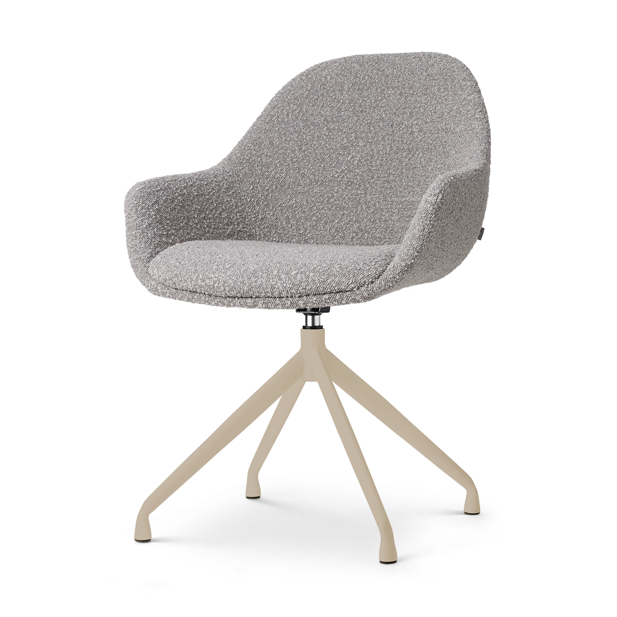 Nolon Nola-Mae draaibare eetkamerstoel bouclé taupe beige onderstel