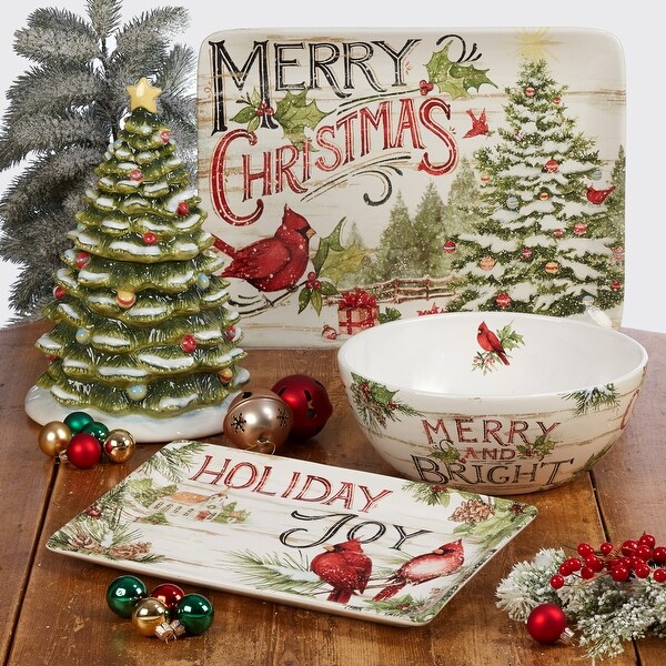 Certified International Evergreen Christmas 8.5-inch Salad/Dessert Plates (Set of 4)