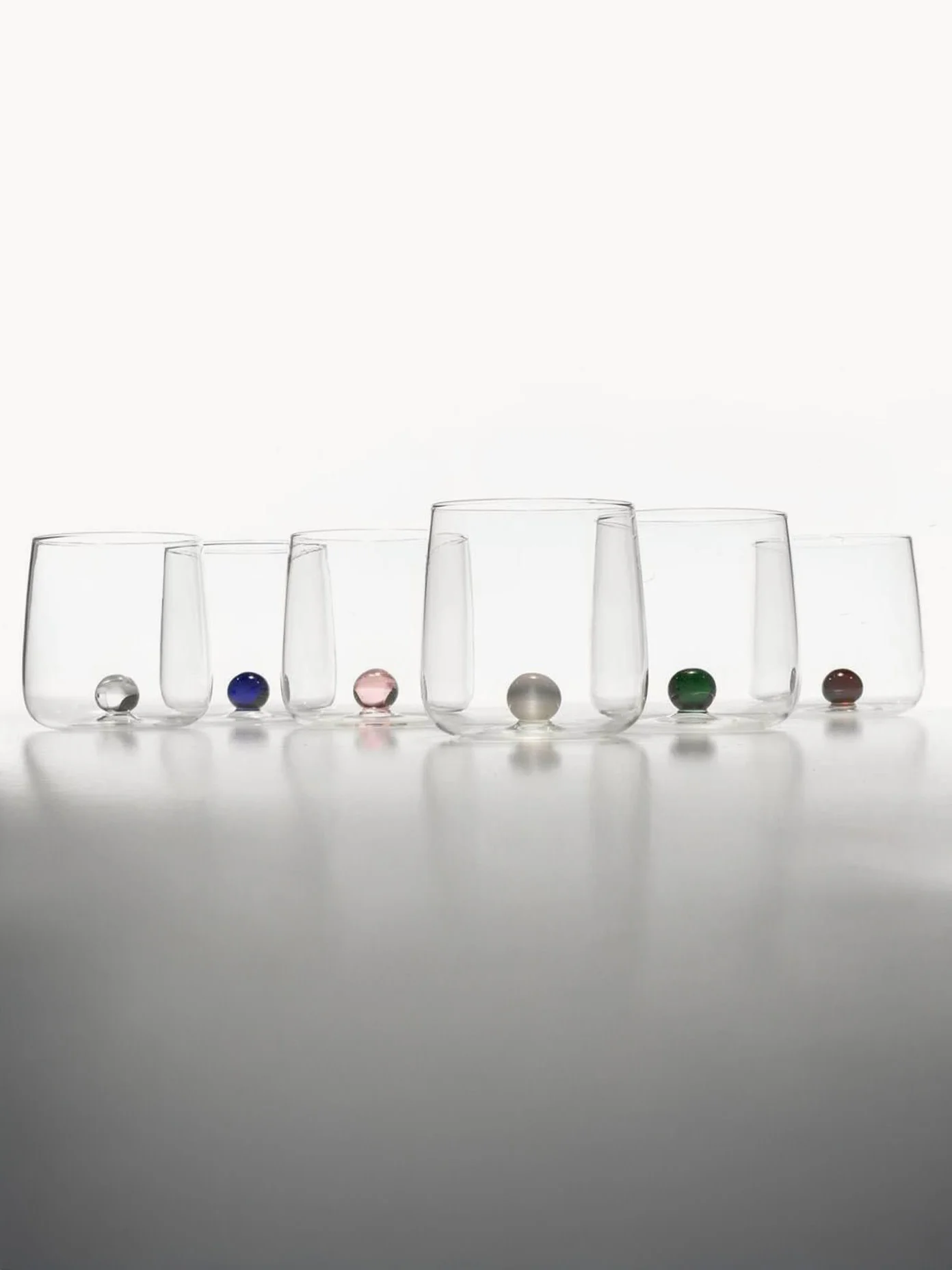 Mundgeblasene Trinkgläser Bilia aus Borosilikatglas, 6er-Set