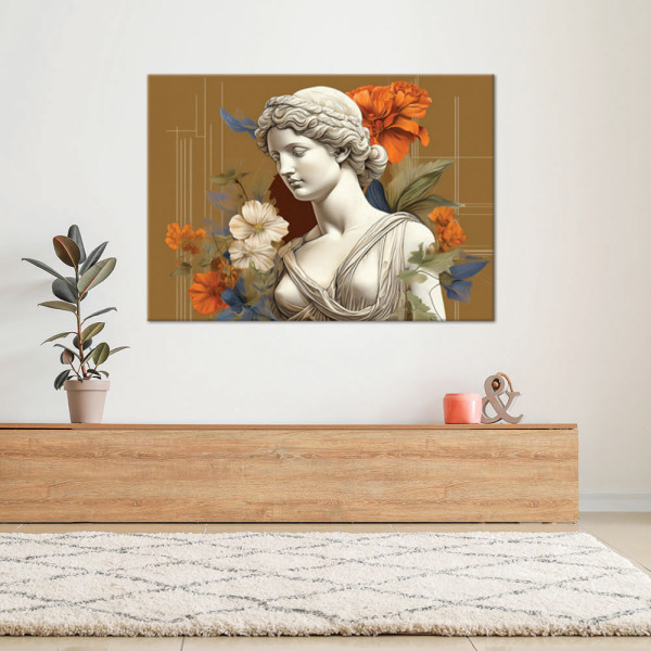Feeby Obraz na płótnie, Rzeźba kobiety Kwiaty 60x40