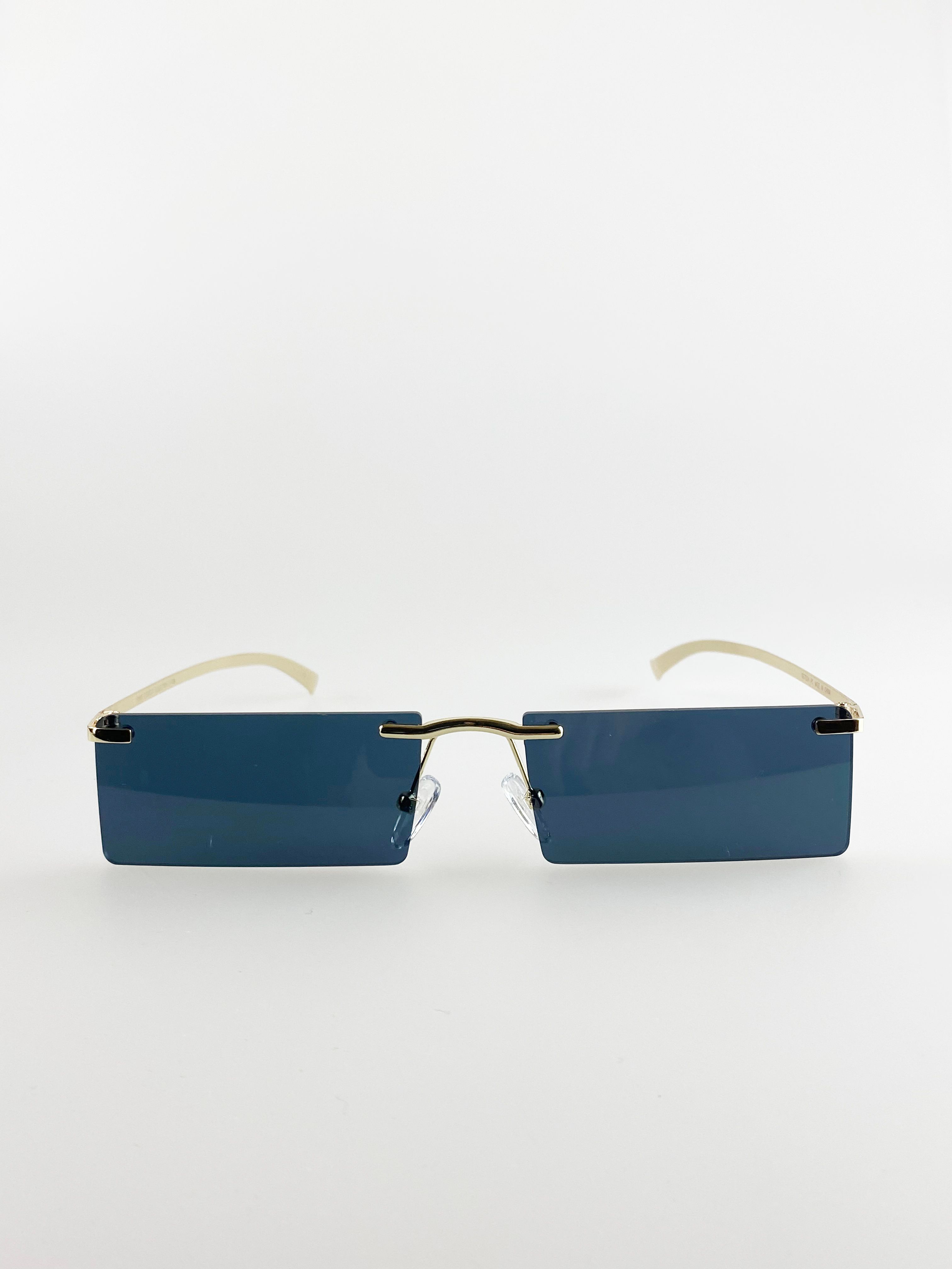 SVNX Frameless Rectangle Sunglasses With Metal Arms