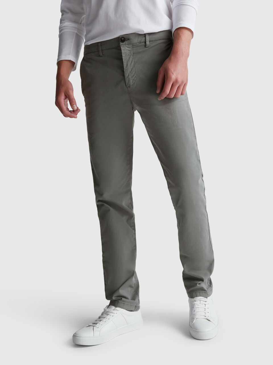 Slim fit cotton chinos