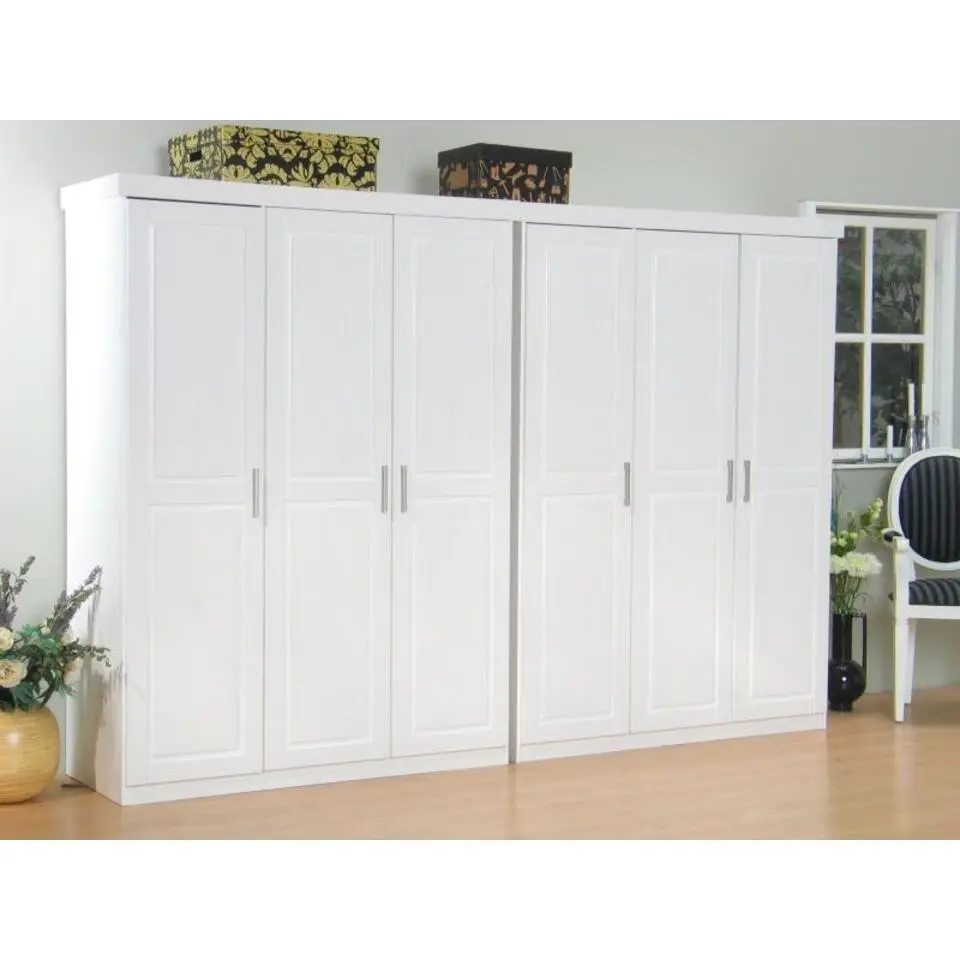 Hioshop 6 deurs kledingkast bestaande uit 2x3 drs kast Oslo wit