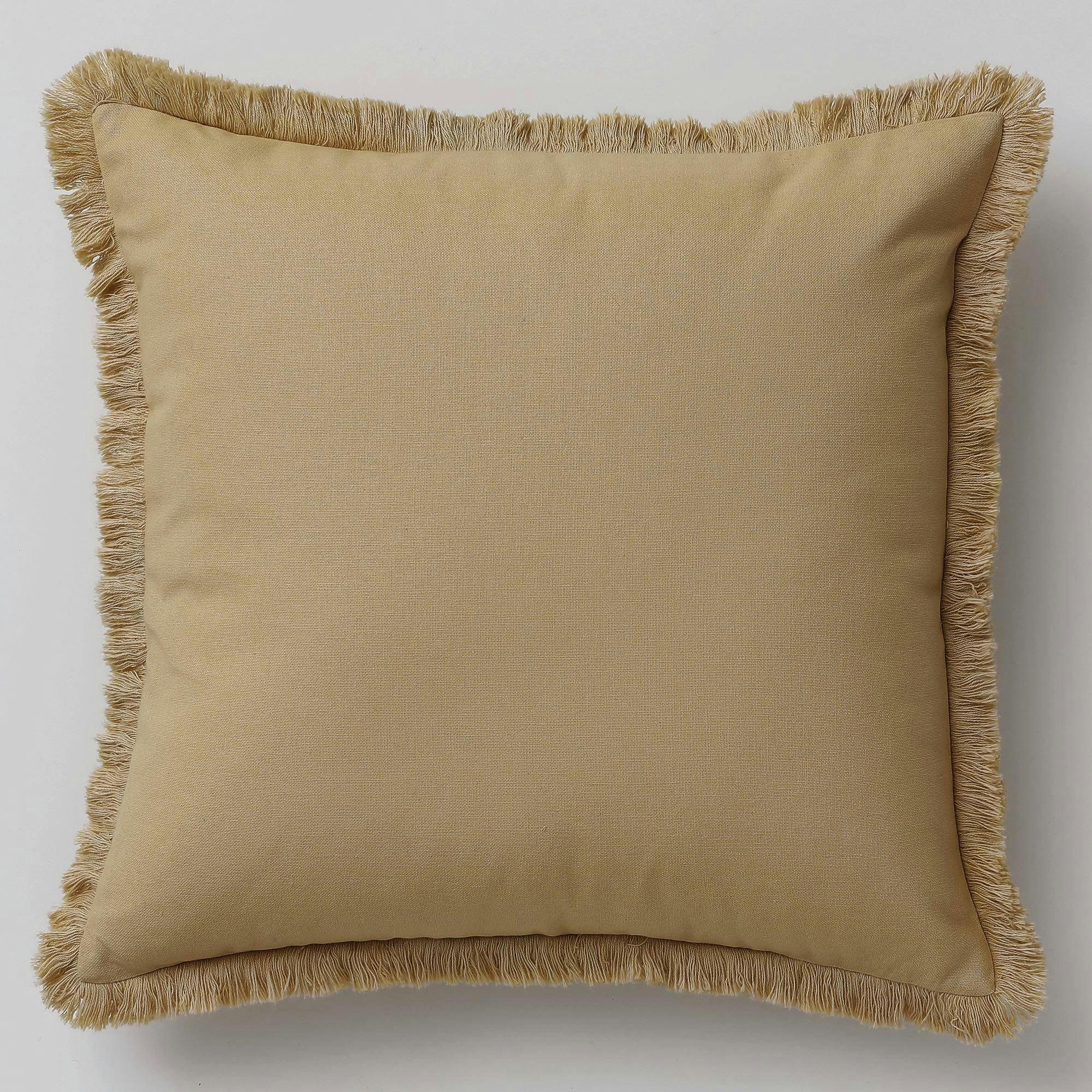FRANGE - Coussin 40x40 beige ficelle en coton