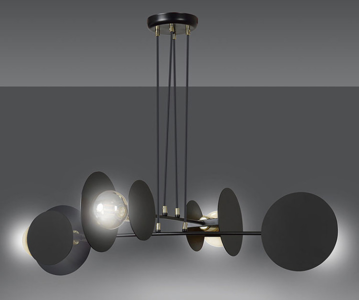 Czarna industrialna lampa wisząca - Riax