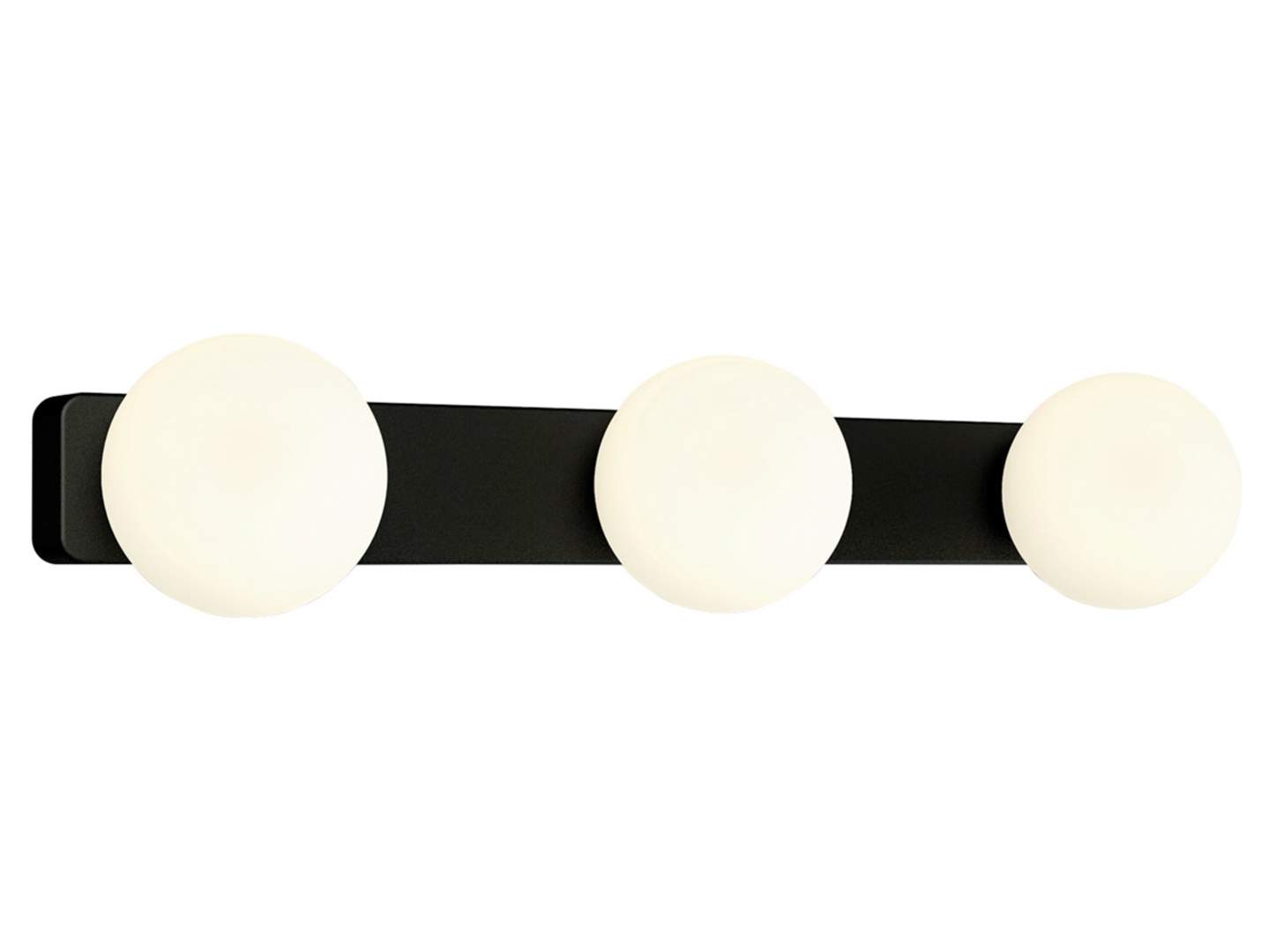 Kinkiet łazienkowy Brazos 3-punktowy stalowy czarno-biały