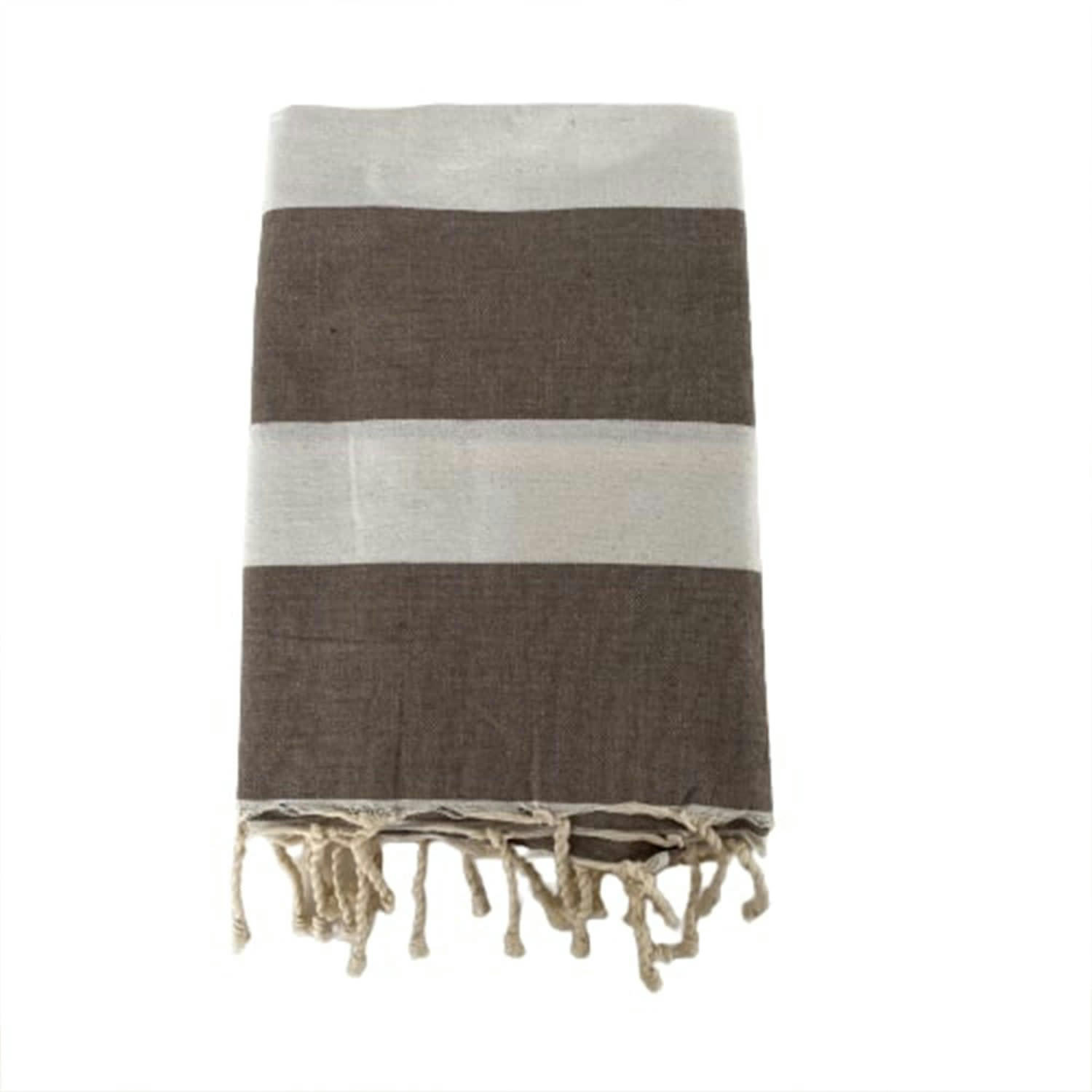 100X200CM 190GM² - Fouta traditionnelle "Transat" Taupe 100x200