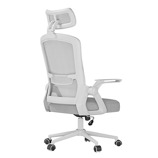 Chaise De Bureau Ergonomique Avec Appui-tête Réglable, Chaise De Bureau En Maille À Dossier Haut, Rattantree