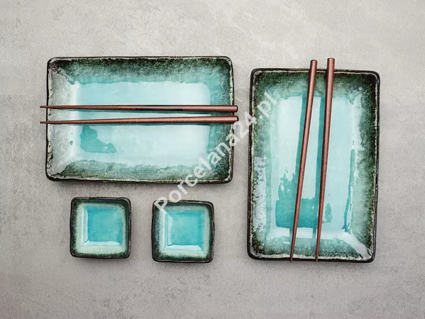 Zestaw do sushi dla 2 osób (4 el.) z pałeczkami Tokyo Design Studio - Yamasaku Sky Blue 33601