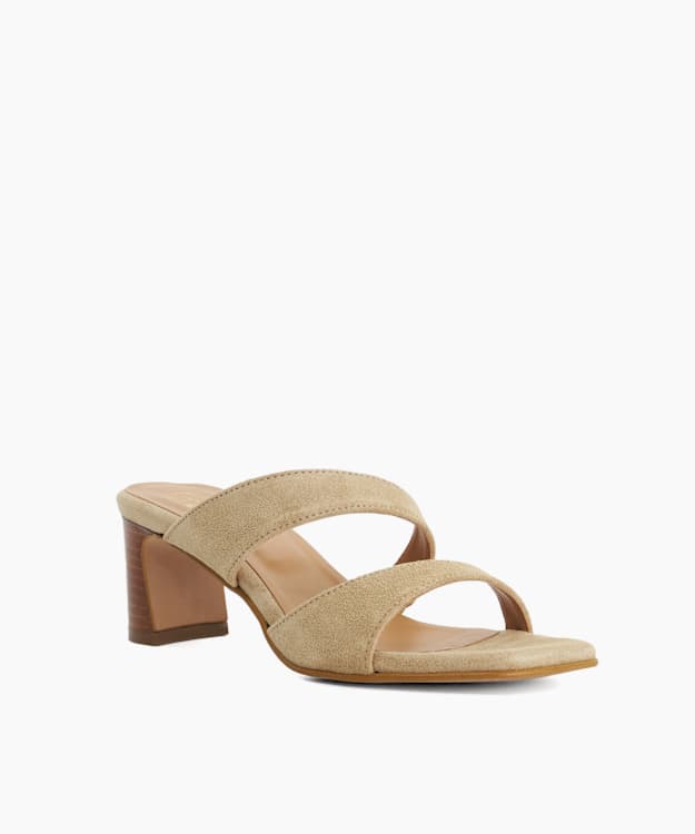 Jaeda Sand - Suede Block Heel Sandals
