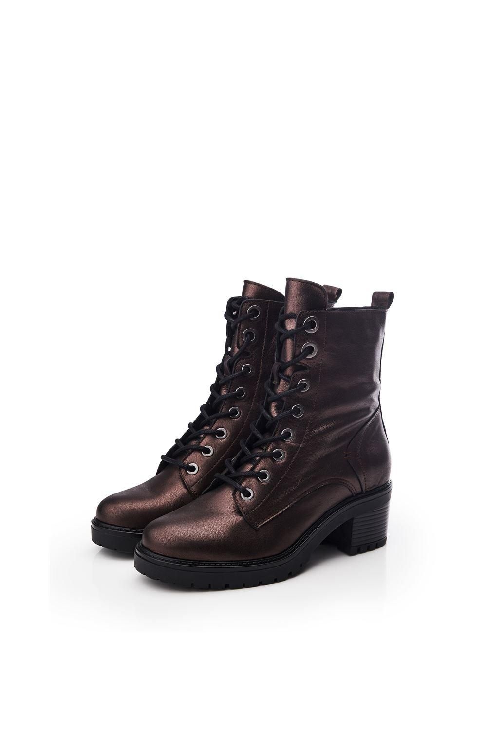 Moda In Pelle Bellzie' Metallic Leather Ankle Boots
