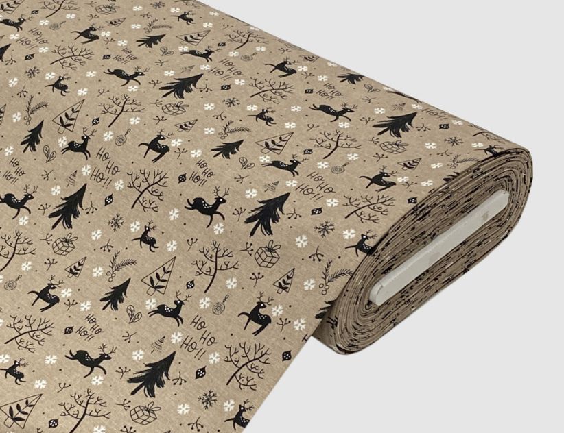 Dekostoff HoHoHo Beige