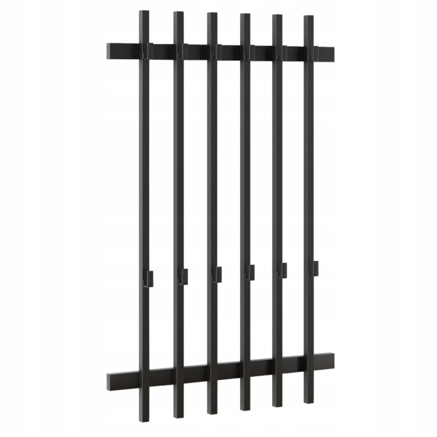 Wieszak ścienny loft czarny metalowy 65x100 cm na kurtki ubrania