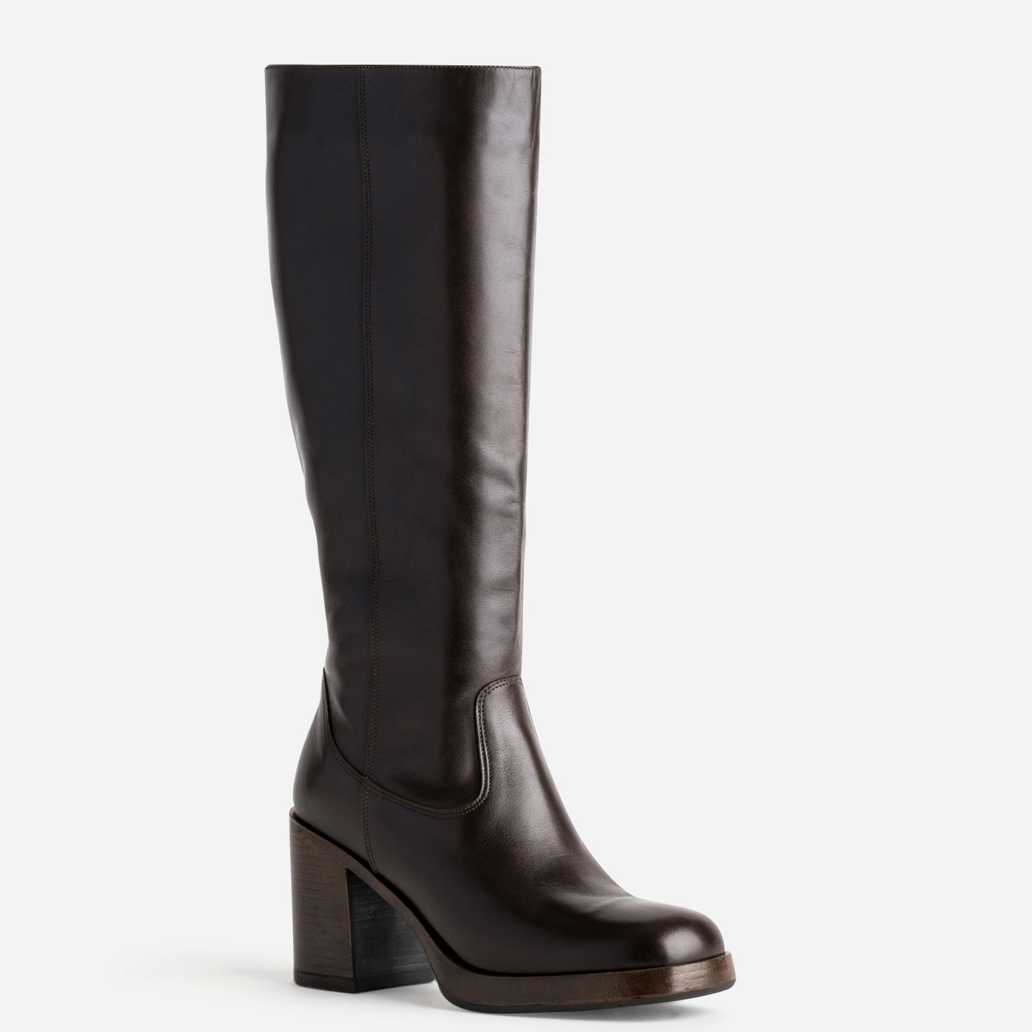 Botte marron en cuir esprit rétro
