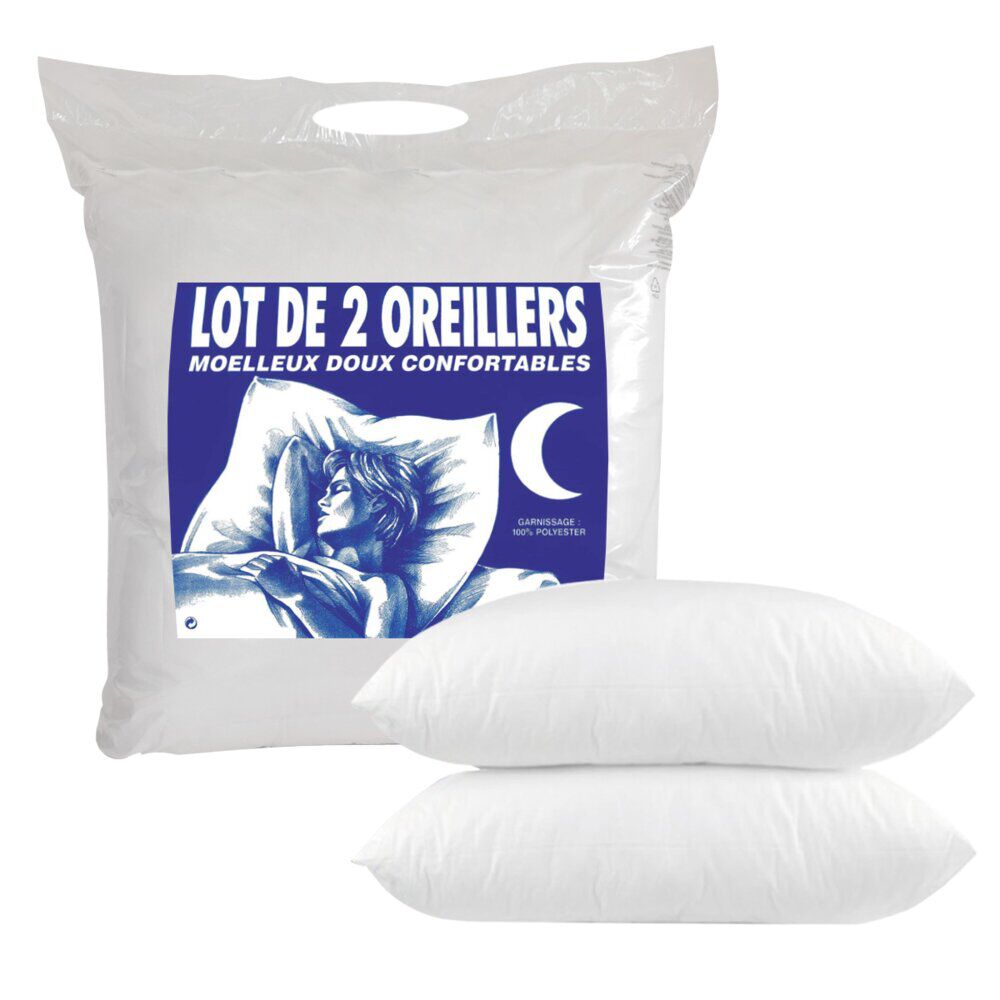 Oreiller x2 carré câlin 60x60x15cm