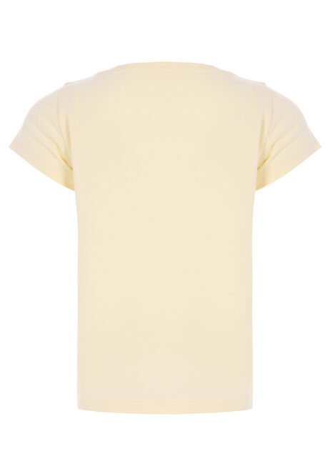 Younger Girls Yellow Bunny Glitter T-Shirt
