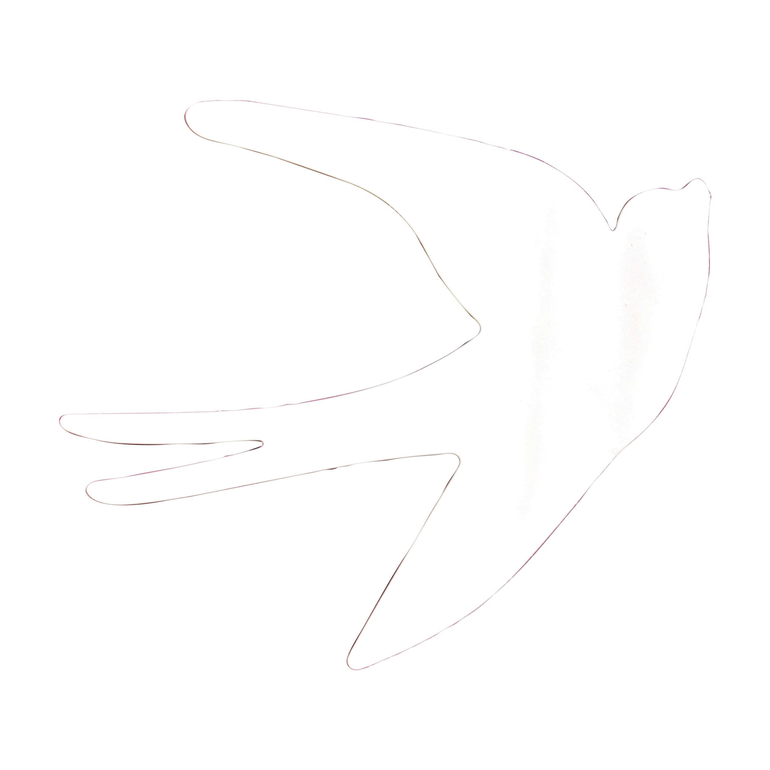 IONA - Plaque décorative hirondelle en métal blanc