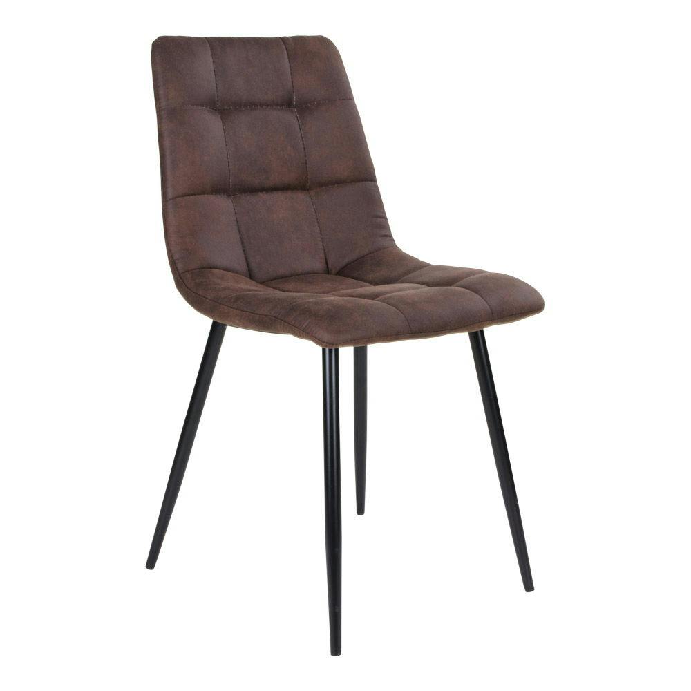 Chaise de salle à manger marron motif damier (lot de 2) TARAZ