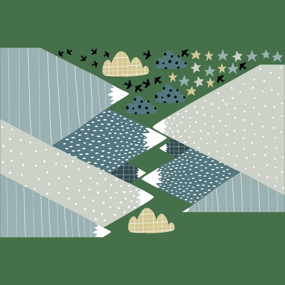 - Stickers enfant montagnes scandinaves alika 110x165cm