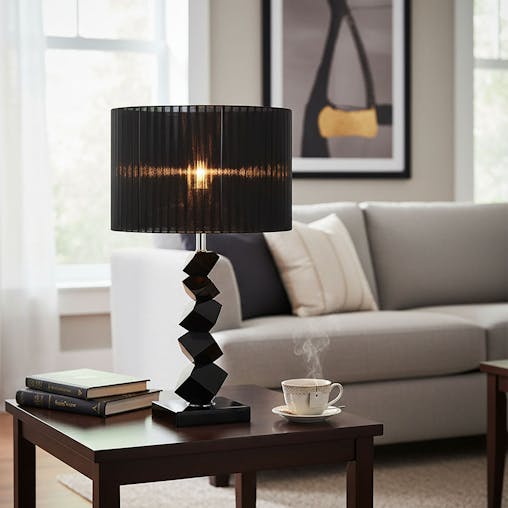 SOGA 60cm Black Table Lamp with Dark Shade LED Desk Lamp