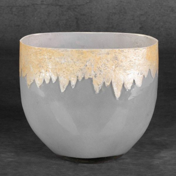 Wazon ceramiczny IRIS 21X11X19 srebrny   złoty
