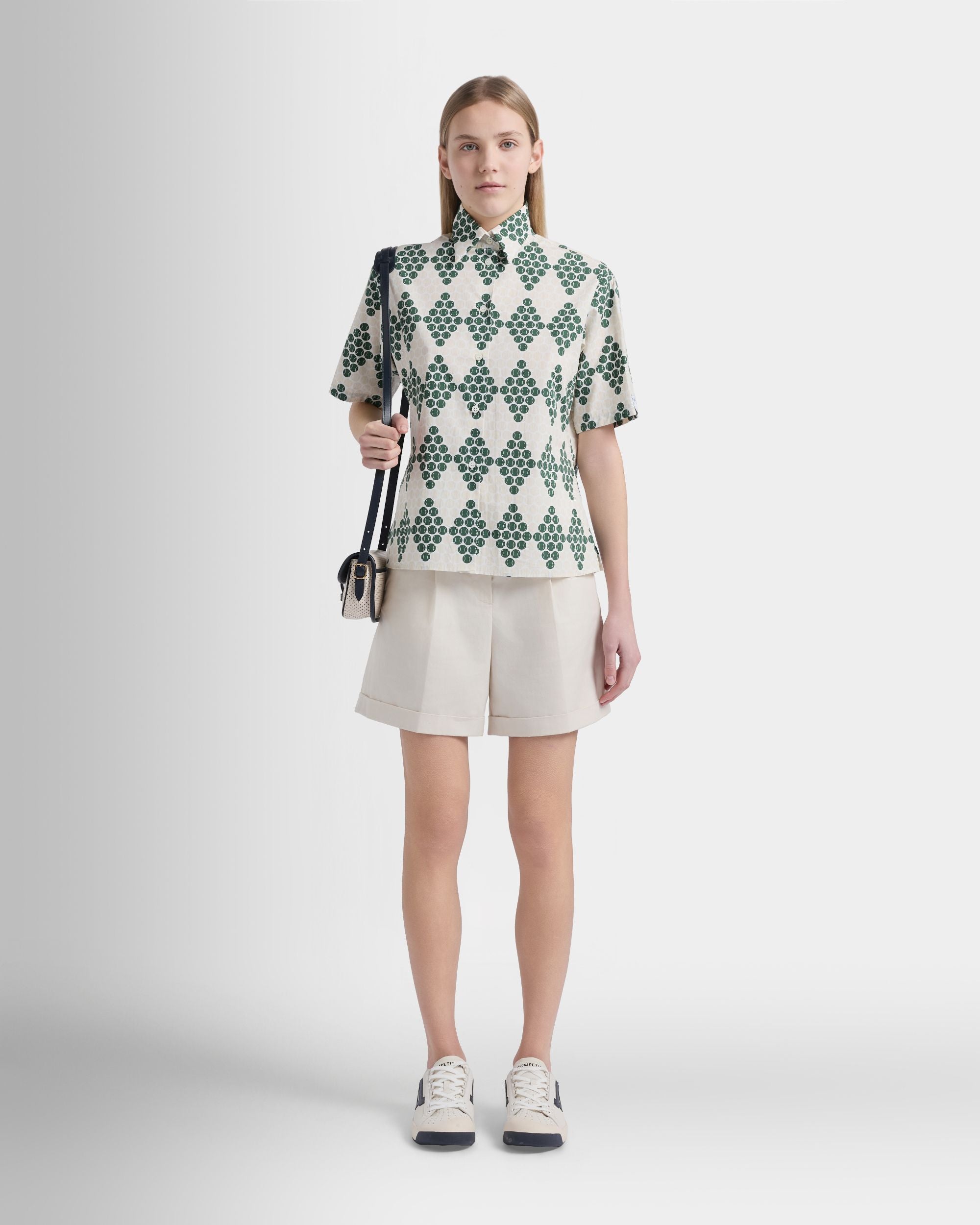 Shorts aus Baumwolle in Elfenbein aus der Tennis Kollektion