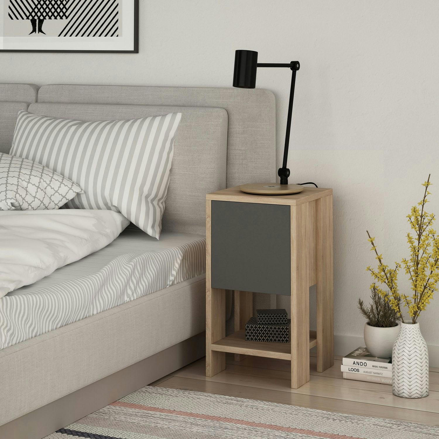 EMA - Table de chevet beige
