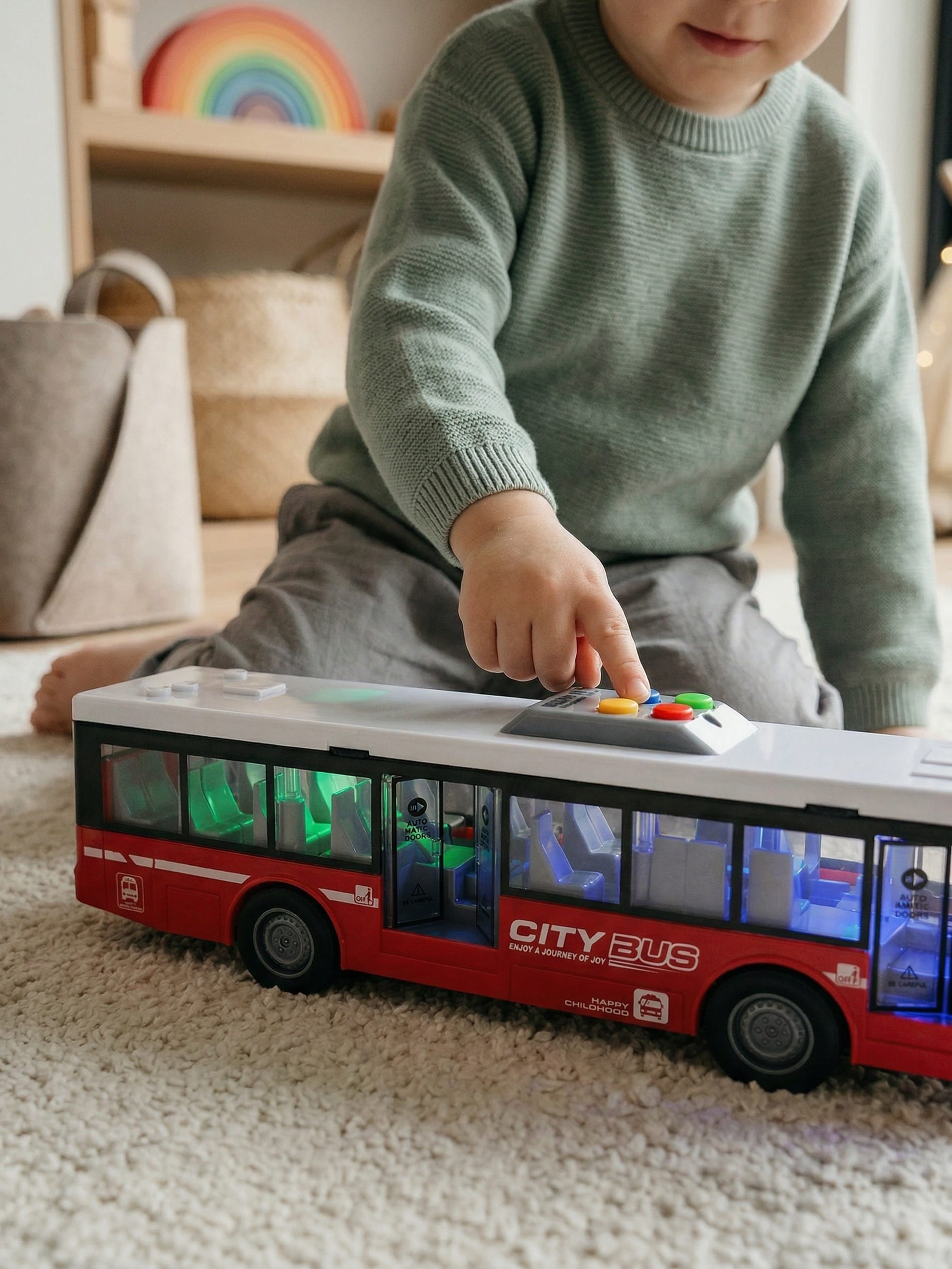Zabawka - Autobus miejski z dżwiękiem i światłem na baterie