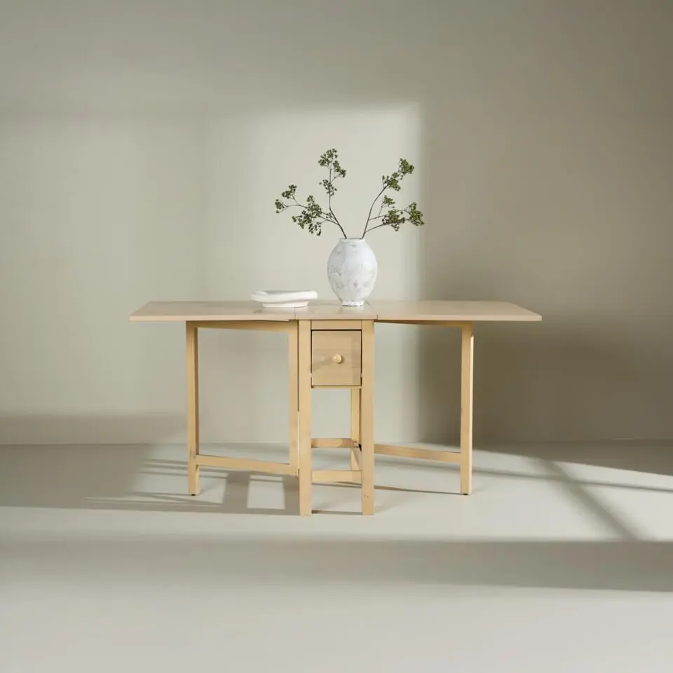 Eettafel Uitschuifbaar - Naturel MDF - 30x80x75cm - Edward