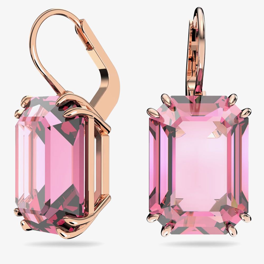 Swarovski Swarovski Ladies Millenia Pink Octagon Cut Dropper Earrings 5619502