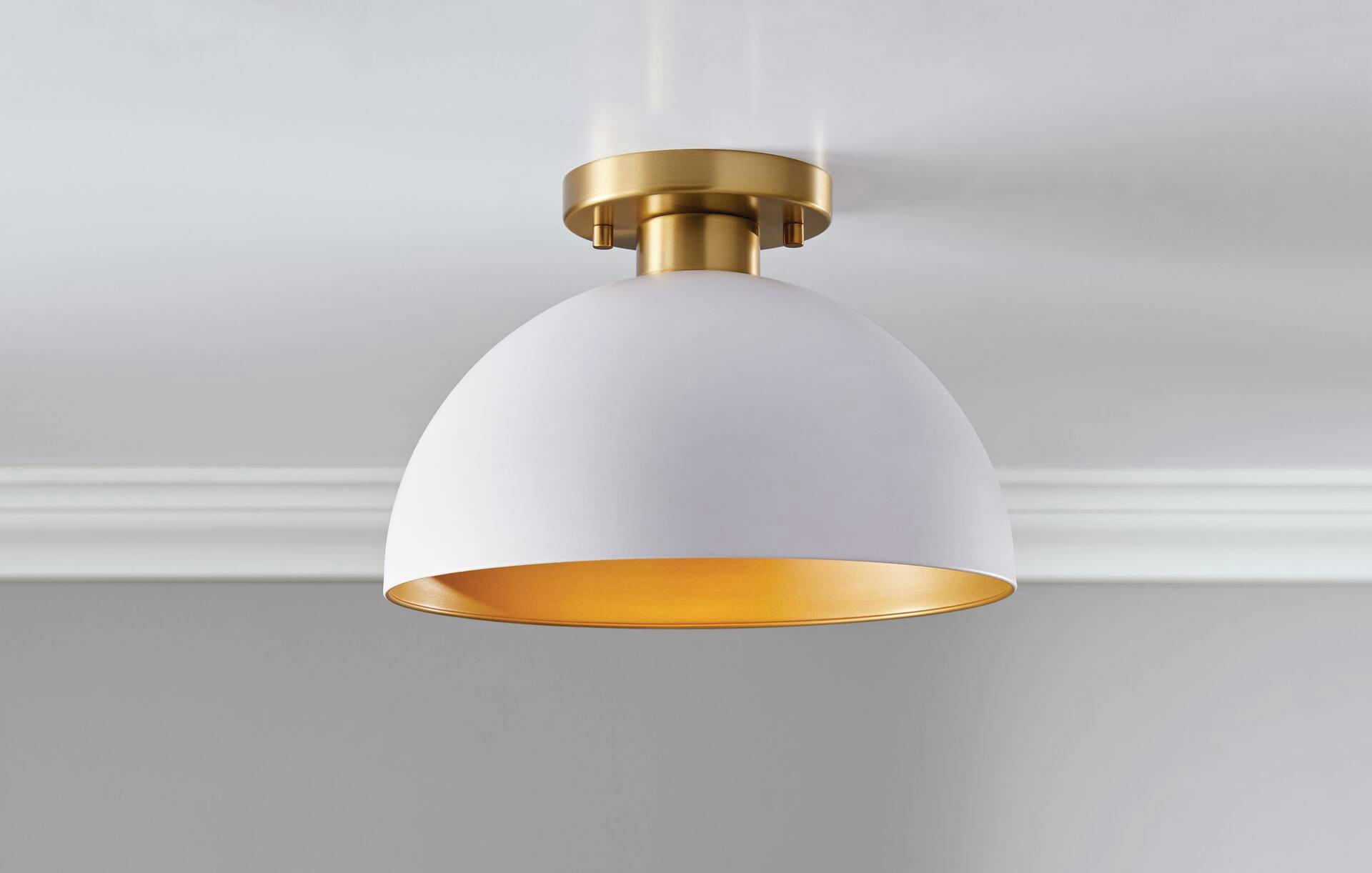 CANVAS McKee 1-Light Semi-Flush Mount Ceiling Light, White