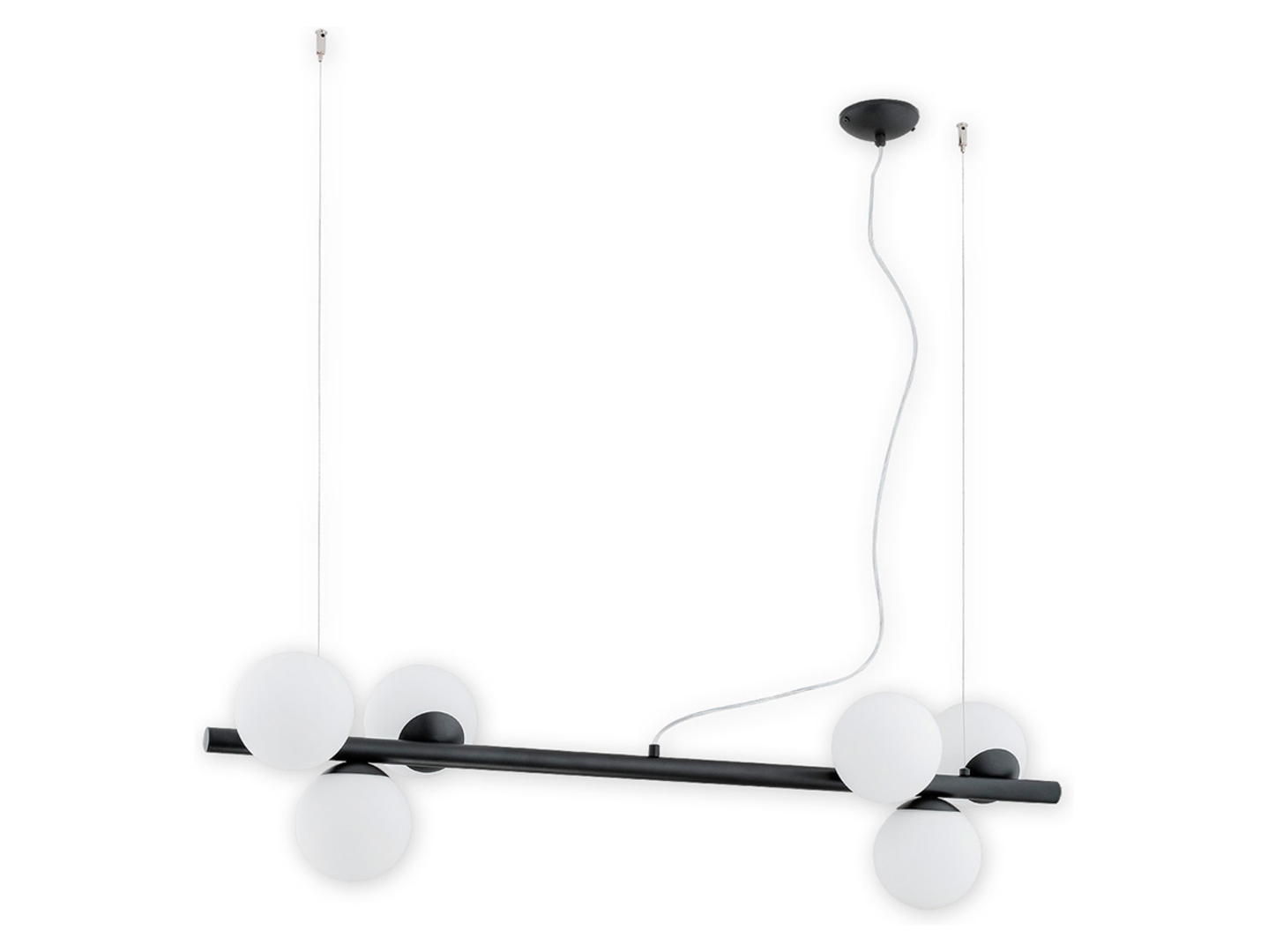 Lampa wisząca Osso 6-punktowa stalowa czarna