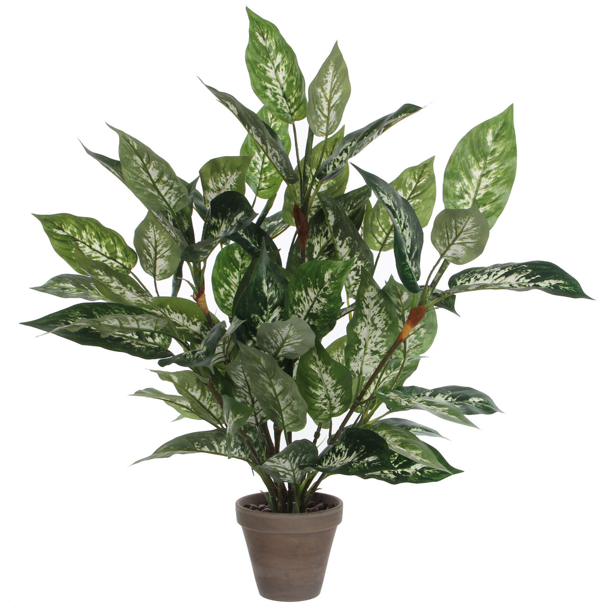 Mica Decorations Dieffenbachia Kunstplant in Bloempot Stan - H70 x Ø55 cm - Groen