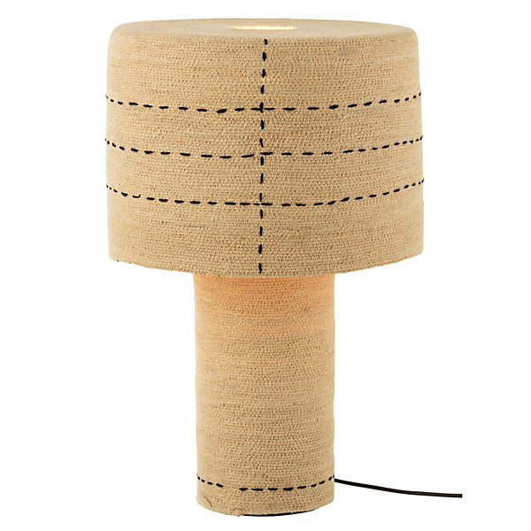 Lampe à poser pontillés en jonc de mer naturel (38x38x60 cm - Naturel)