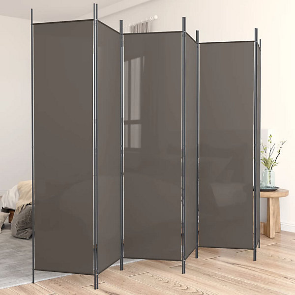 Cloison de séparation 6 panneaux Anthracite 300x200 cm Tissu vidaXL